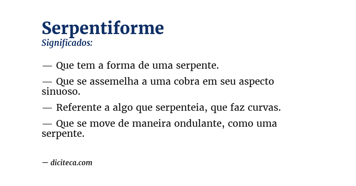 Significado de serpentiforme
