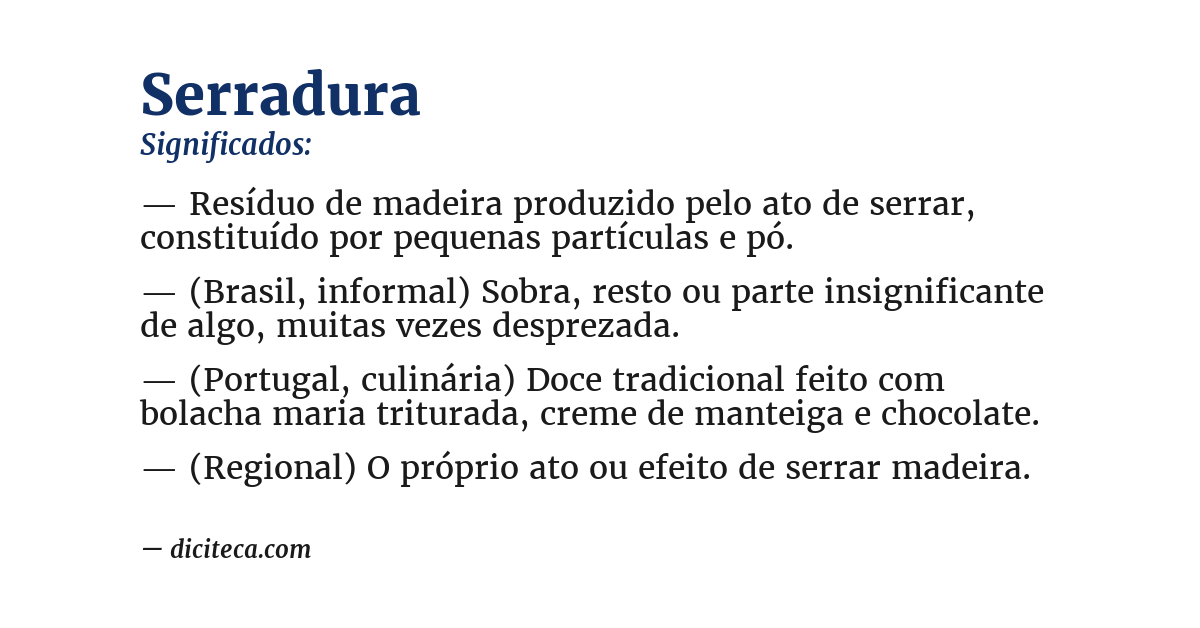 Significado de serradura