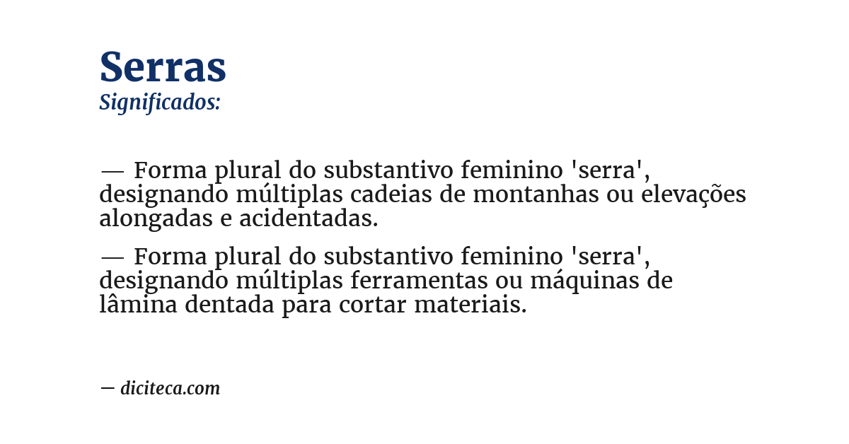 Significado de serras