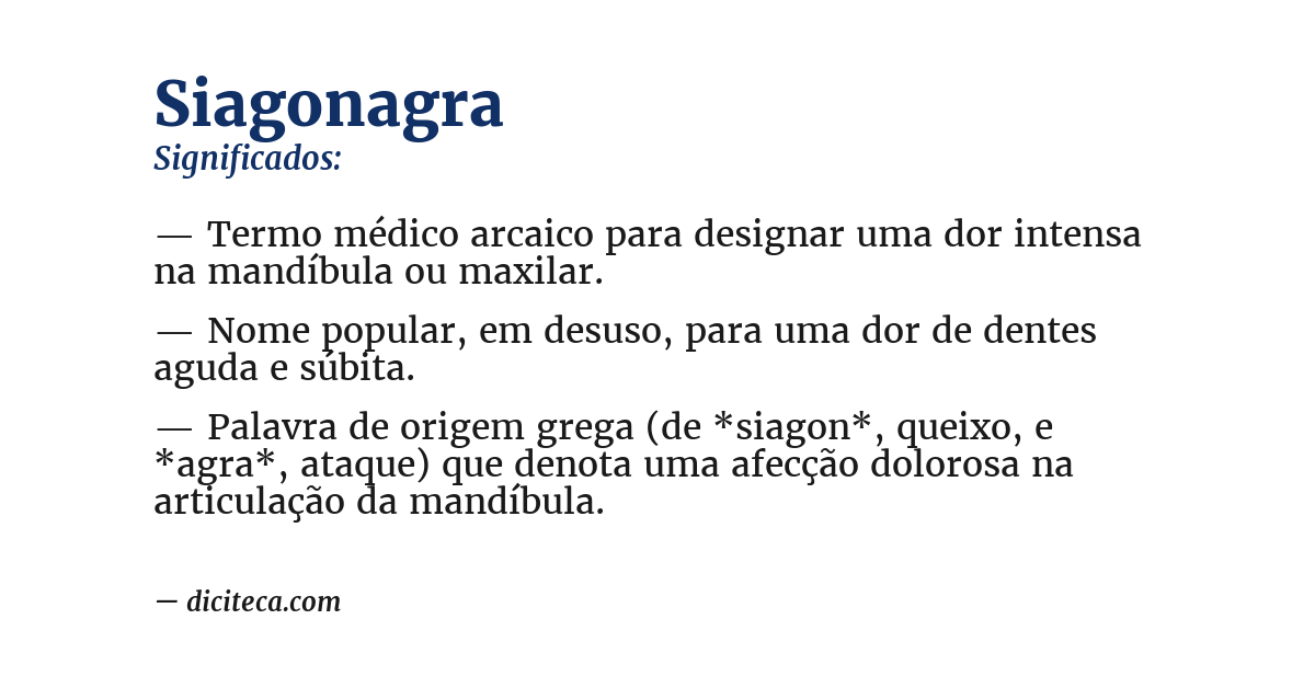 Significado de siagonagra