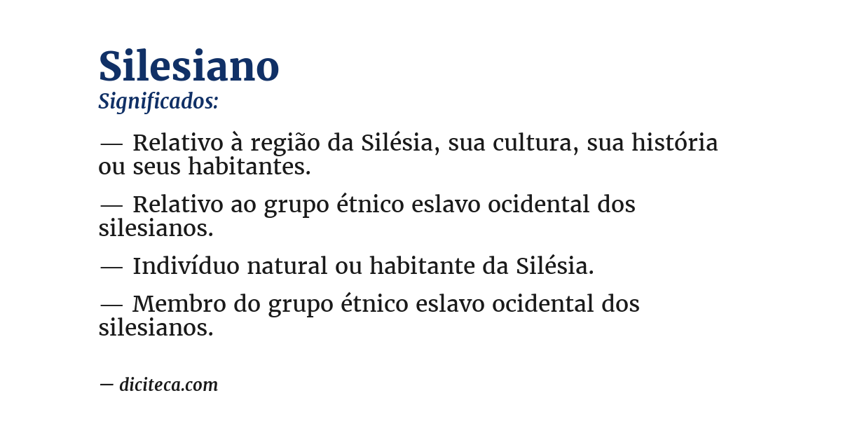 Significado de silesiano