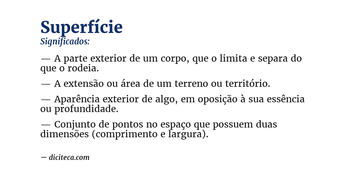 Significado de superfície