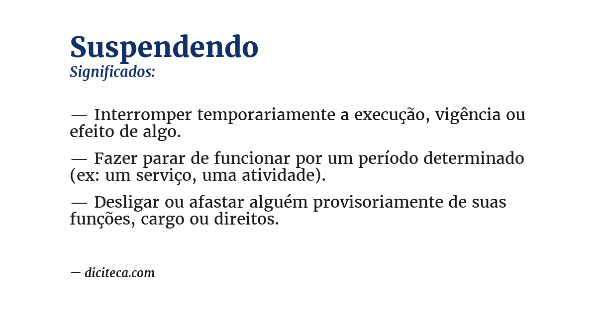 Significado de suspendendo