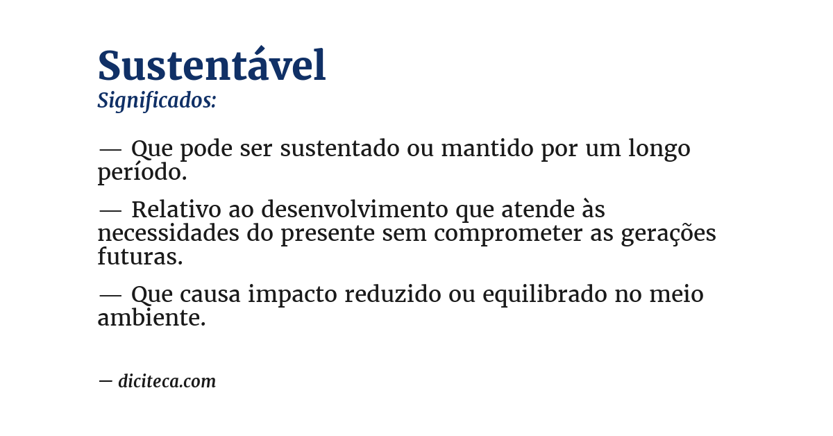 Significado de sustentável
