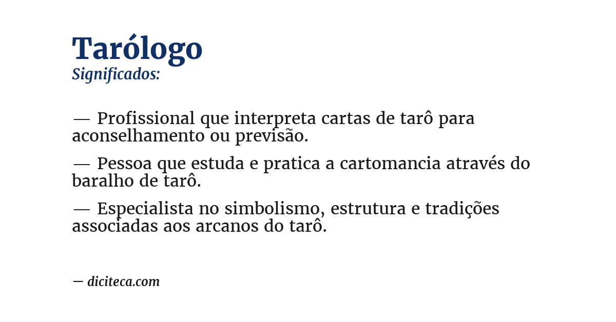 Significado de tarólogo