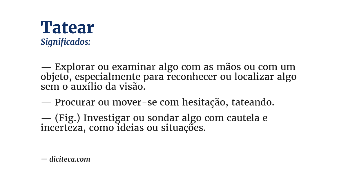 Significado de tatear