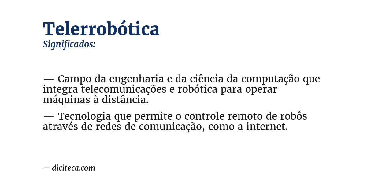 Significado de telerrobótica
