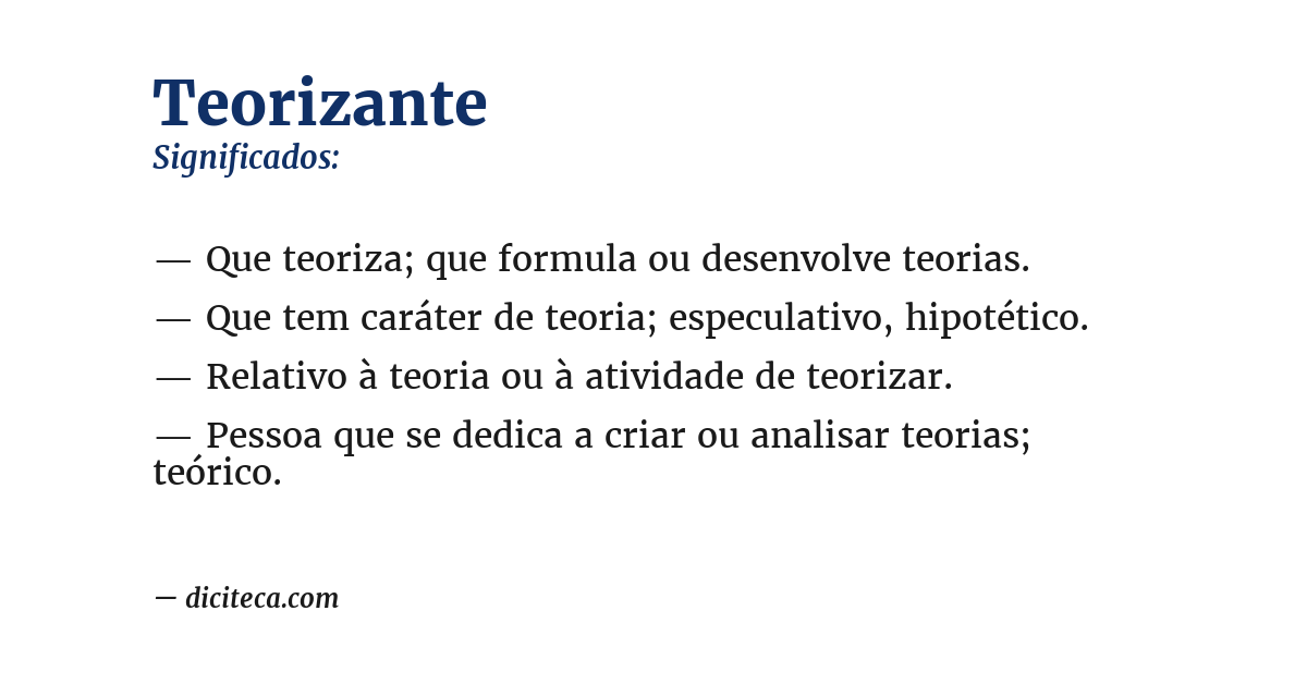 Significado de teorizante