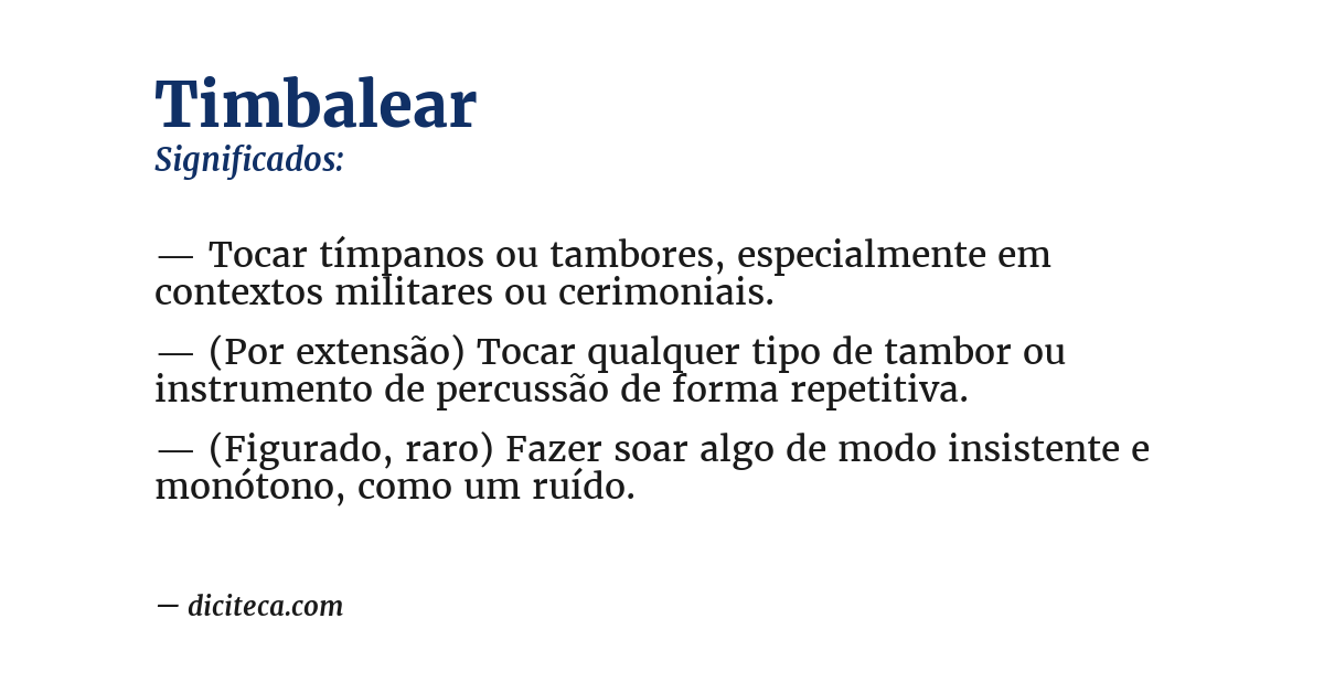 Significado de timbalear