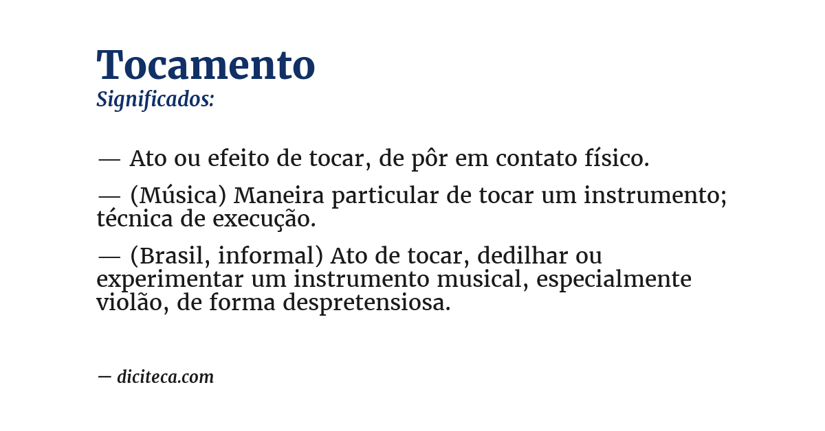 Significado de tocamento