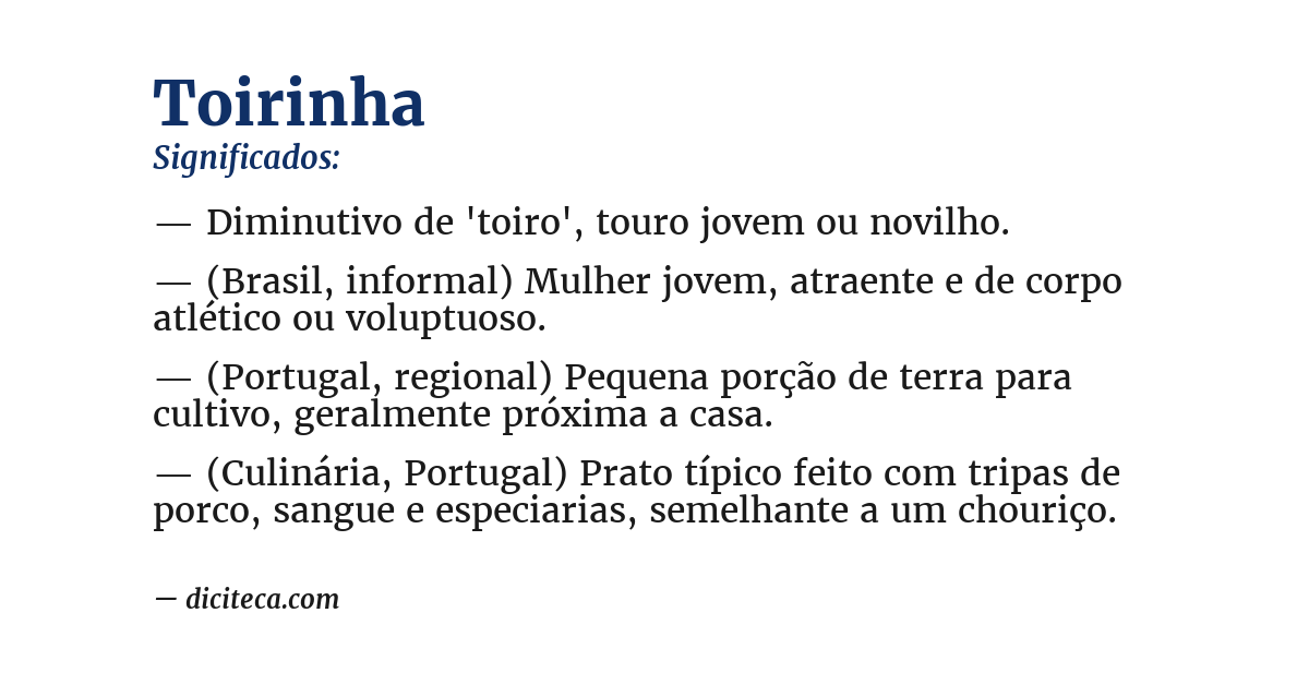Significado de toirinha