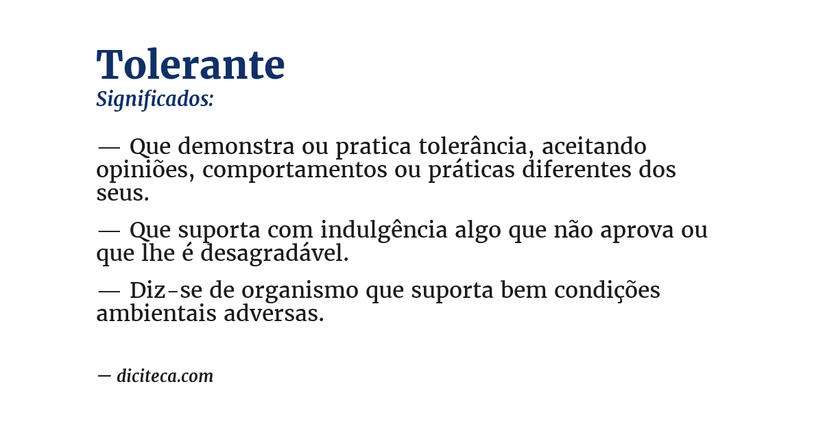 Significado de tolerante