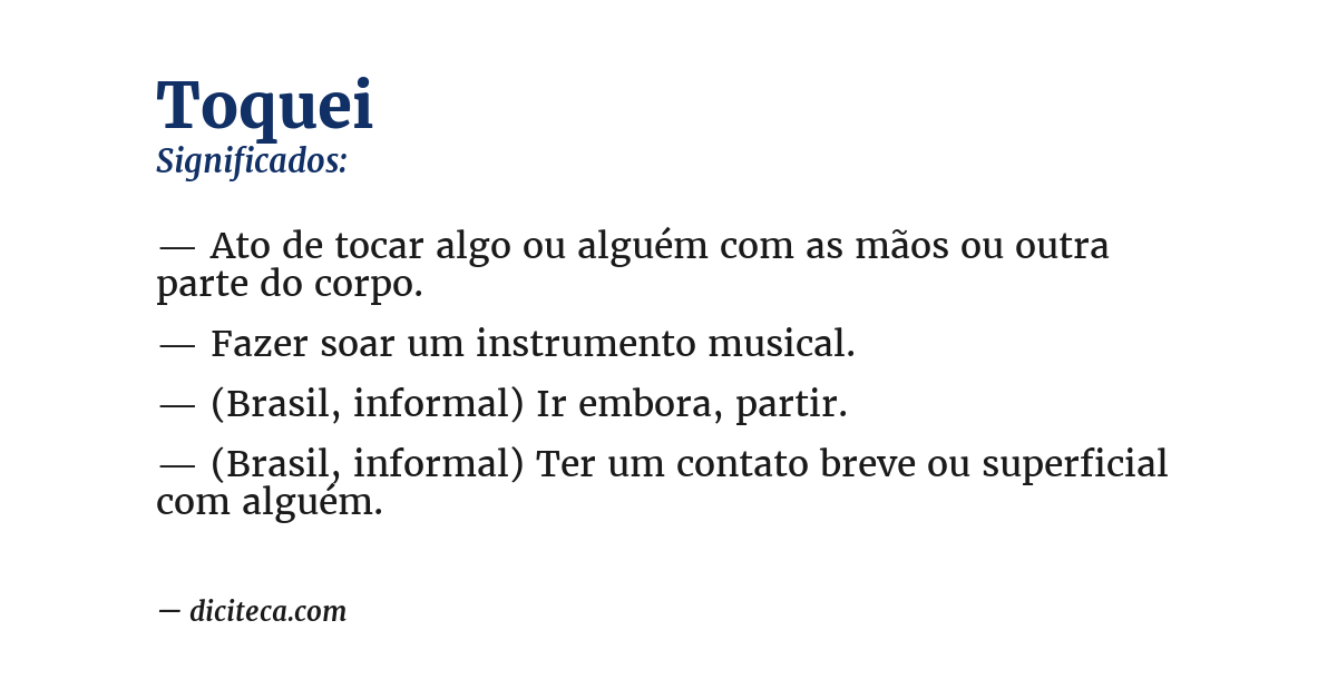 Significado de toquei