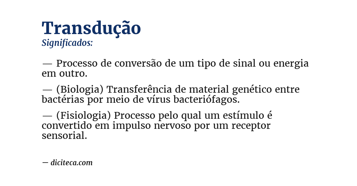 Significado de transdução