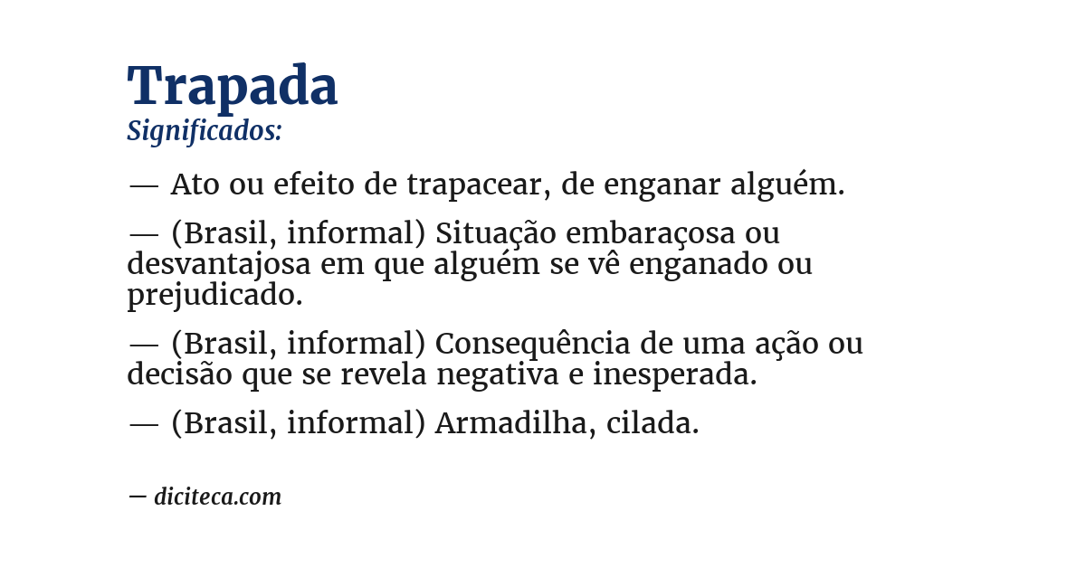 Significado de trapada