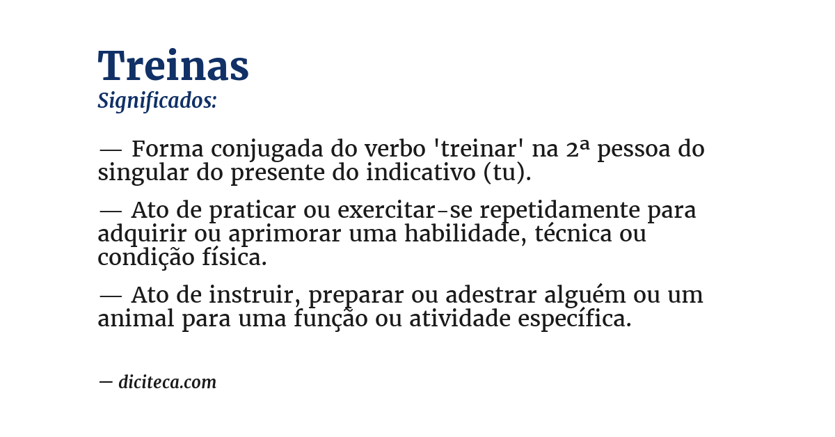 Significado de treinas