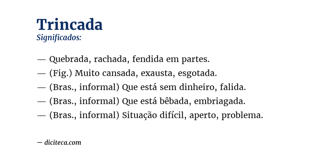 Significado de trincada