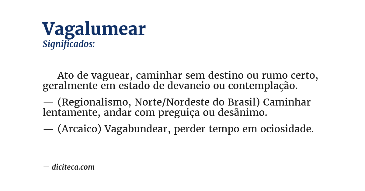 Significado de vagalumear