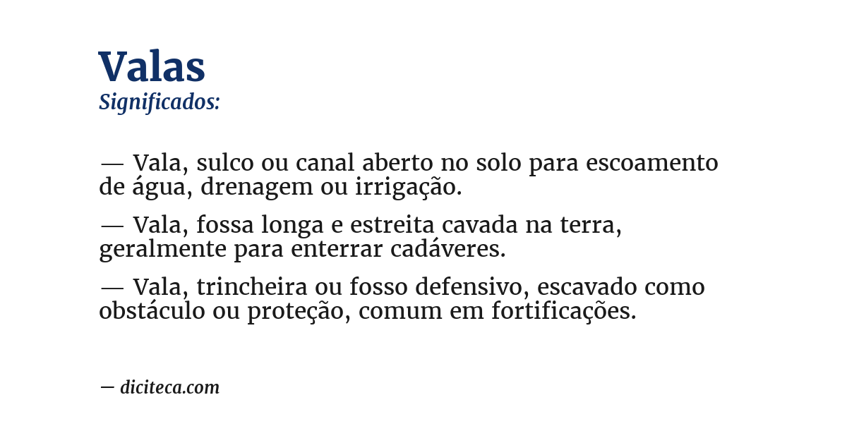 Significado de valas