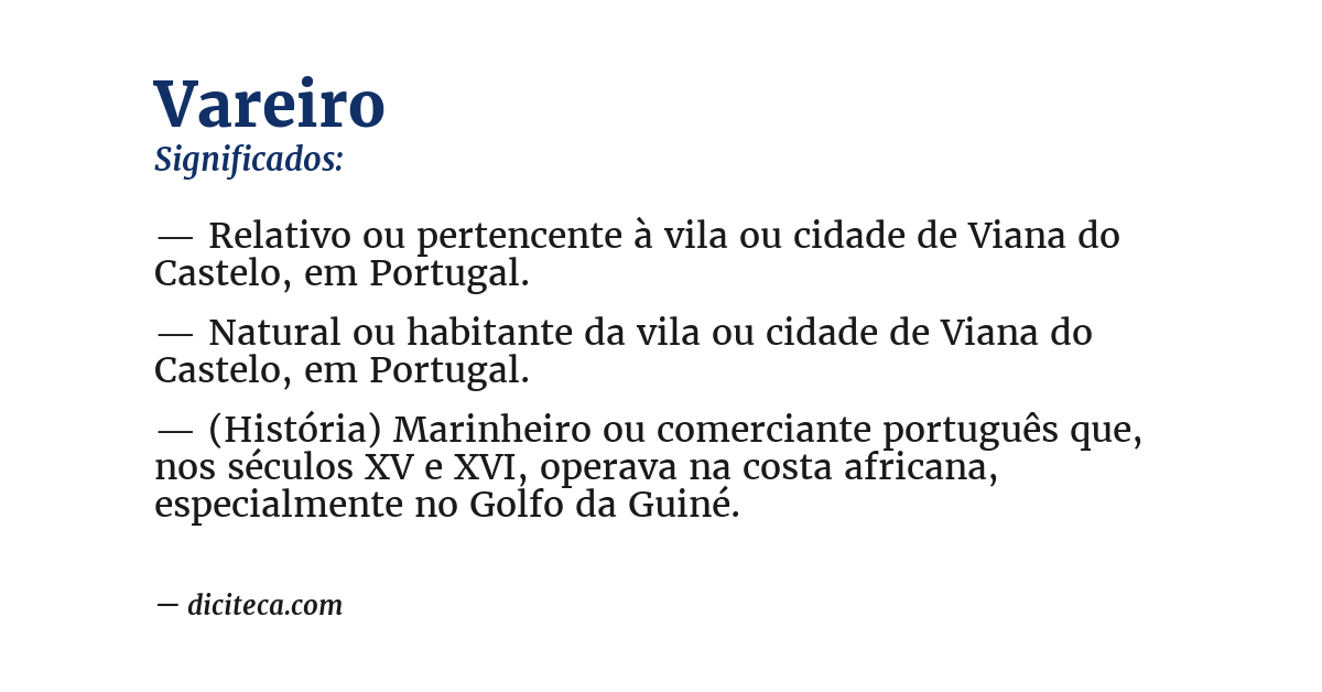 Significado de vareiro