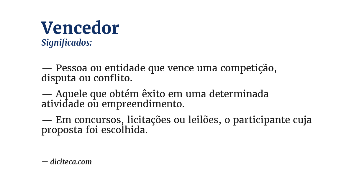 Significado de vencedor