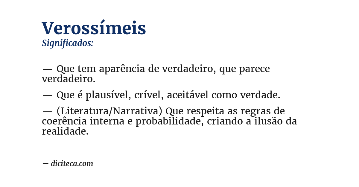 Significado de verossímeis