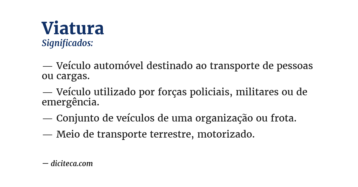 Significado de viatura