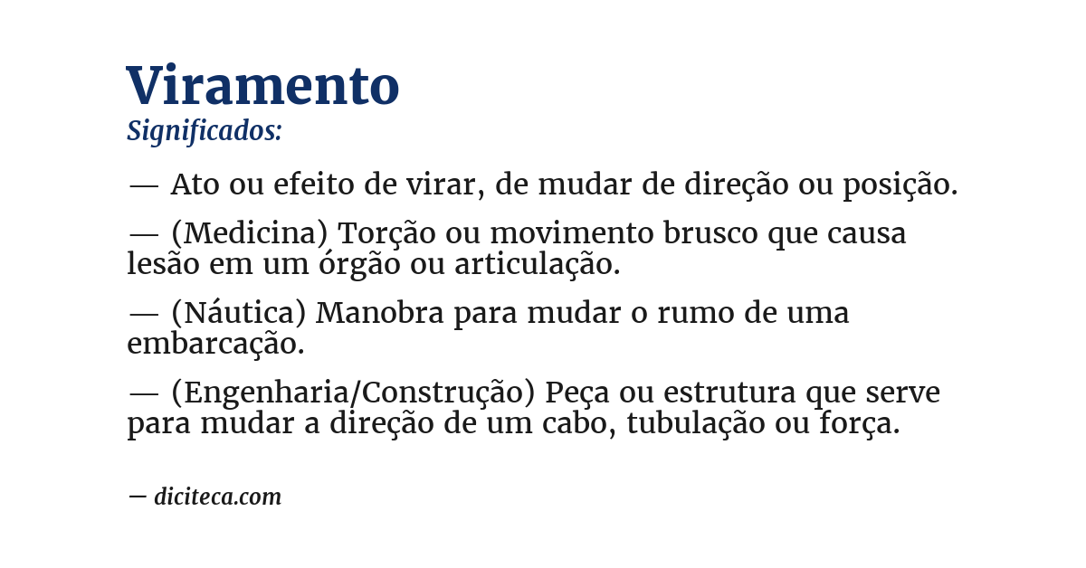 Significado de viramento