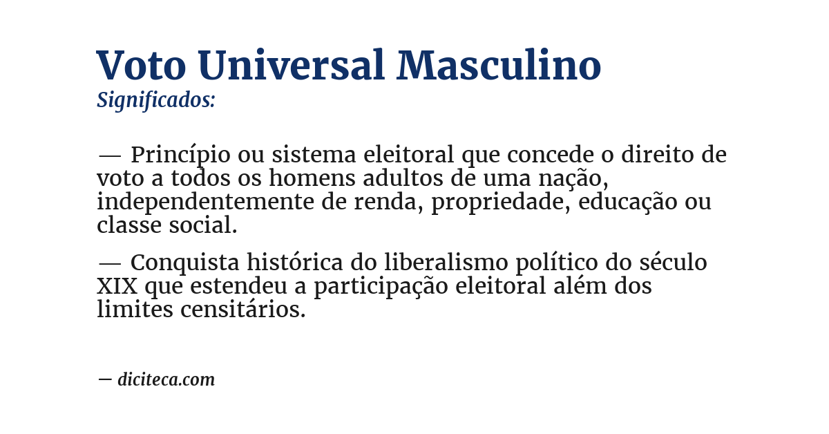 Significado de voto universal masculino