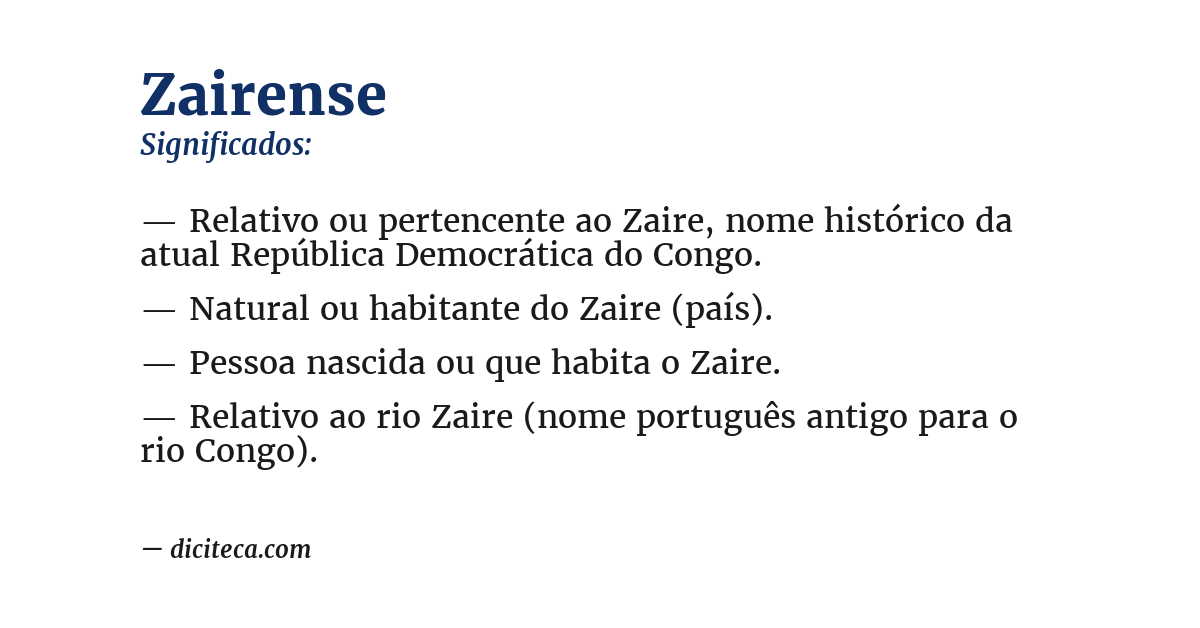 Significado de zairense