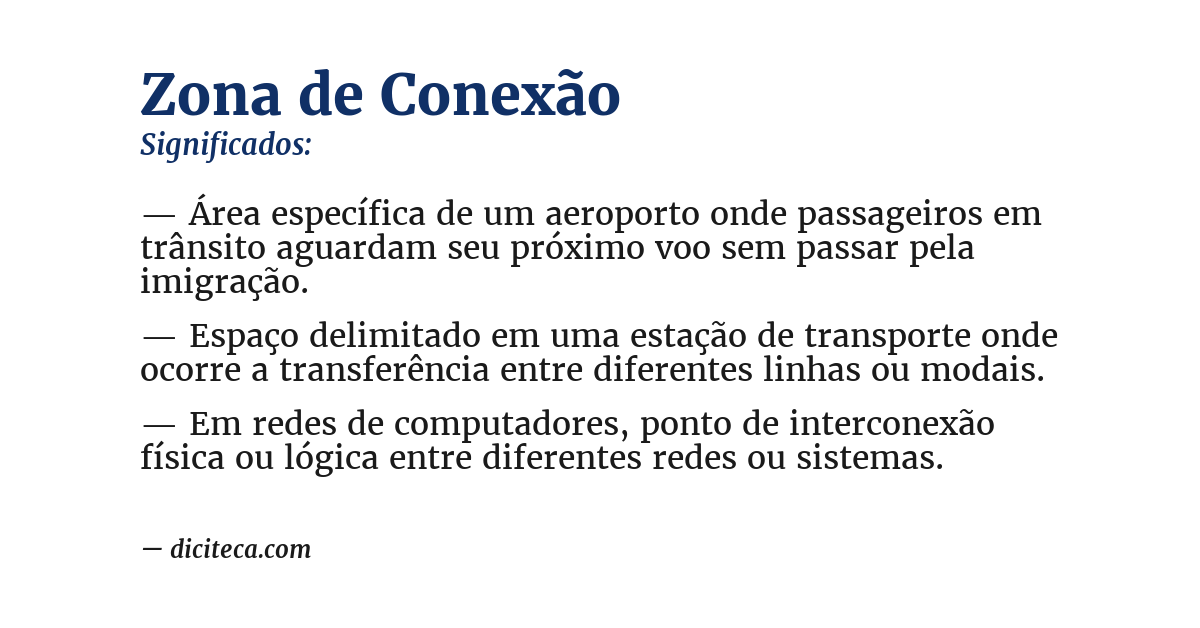 Significado de zona de conexão