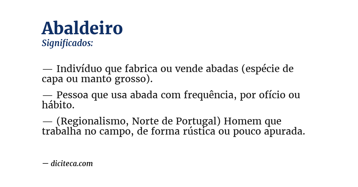 Significado de abaldeiro