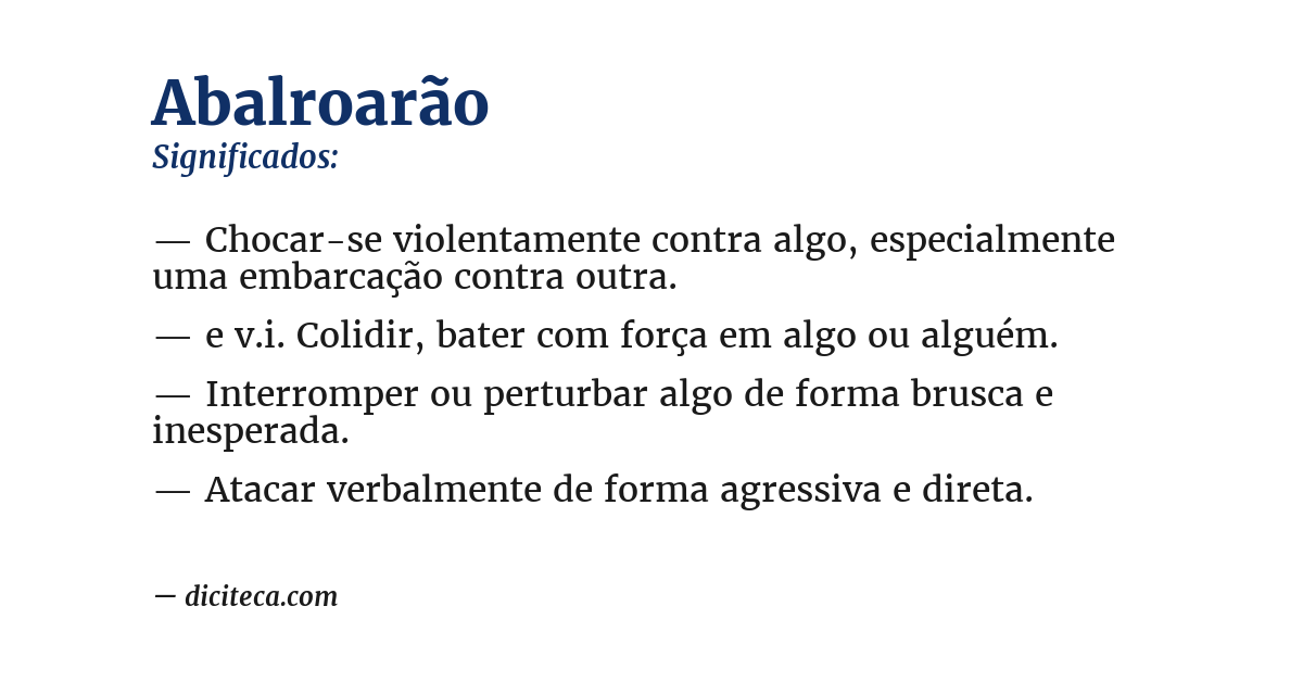 Significado de abalroarão