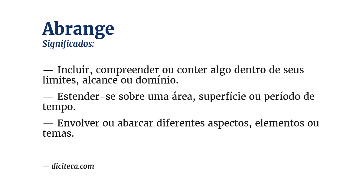 Significado de abrange