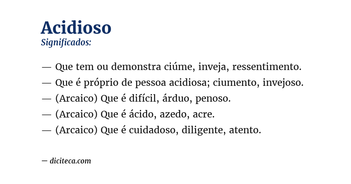 Significado de acidioso