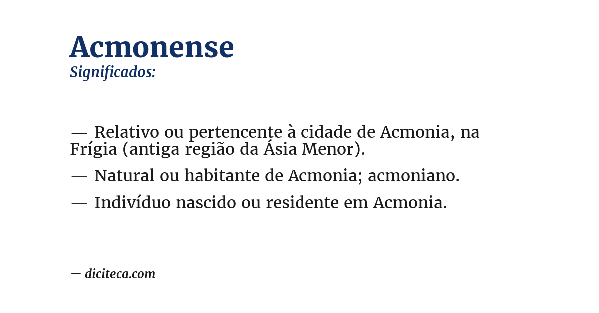 Significado de acmonense