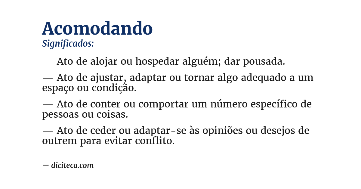 Significado de acomodando
