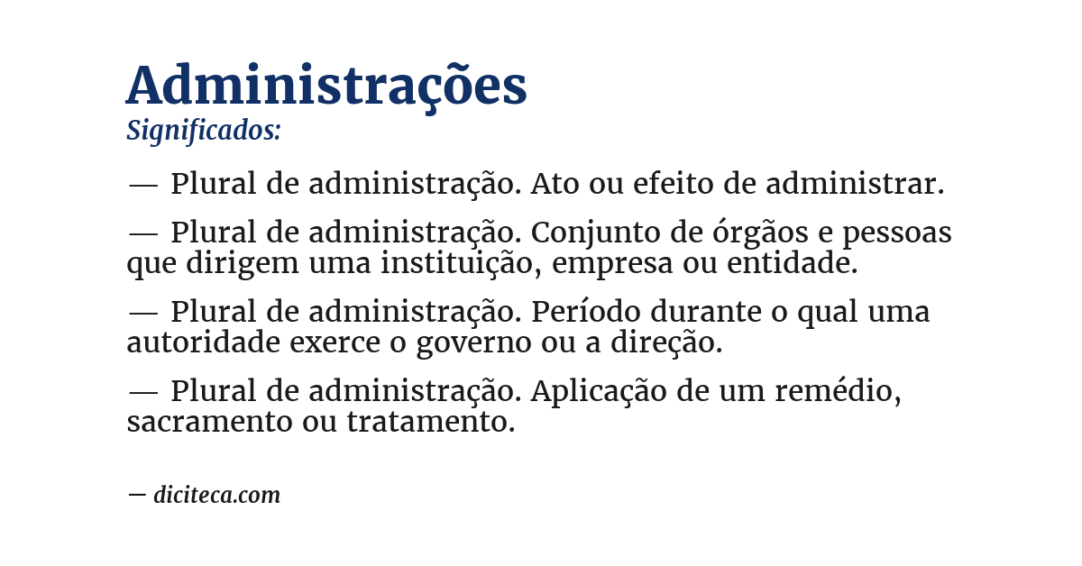 Significado de administrações