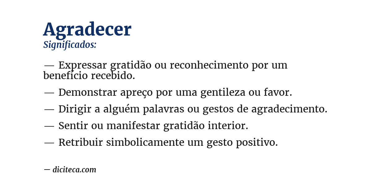 Significado de agradecer