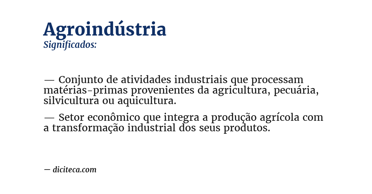 Significado de agroindústria