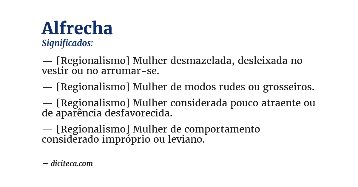 Significado de alfrecha