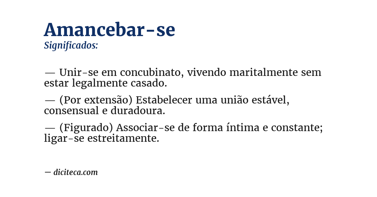 Significado de amancebar-se