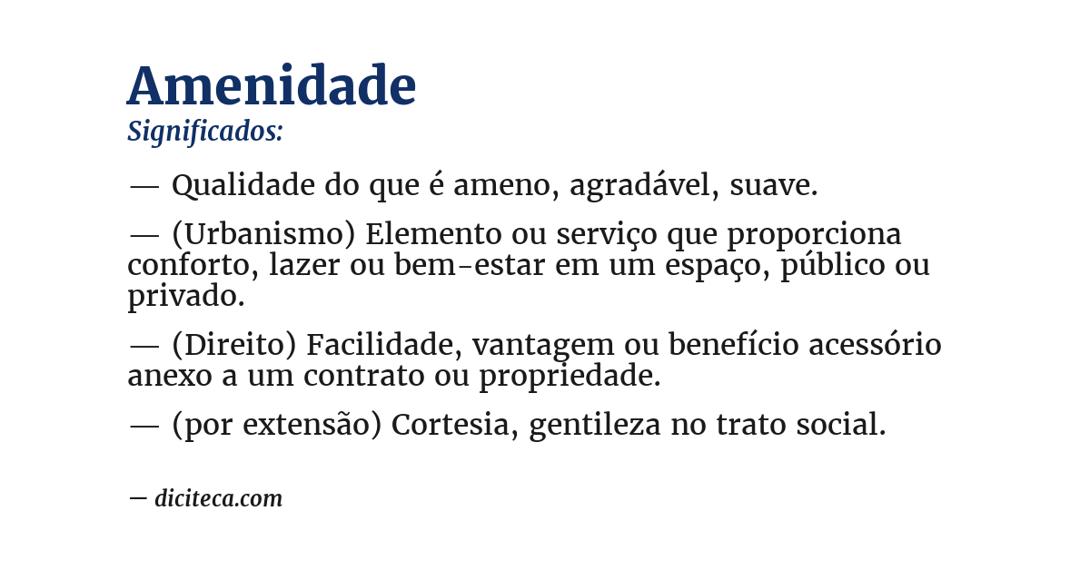 Significado de amenidade