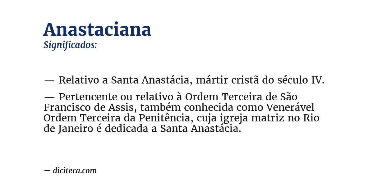 Significado de anastaciana
