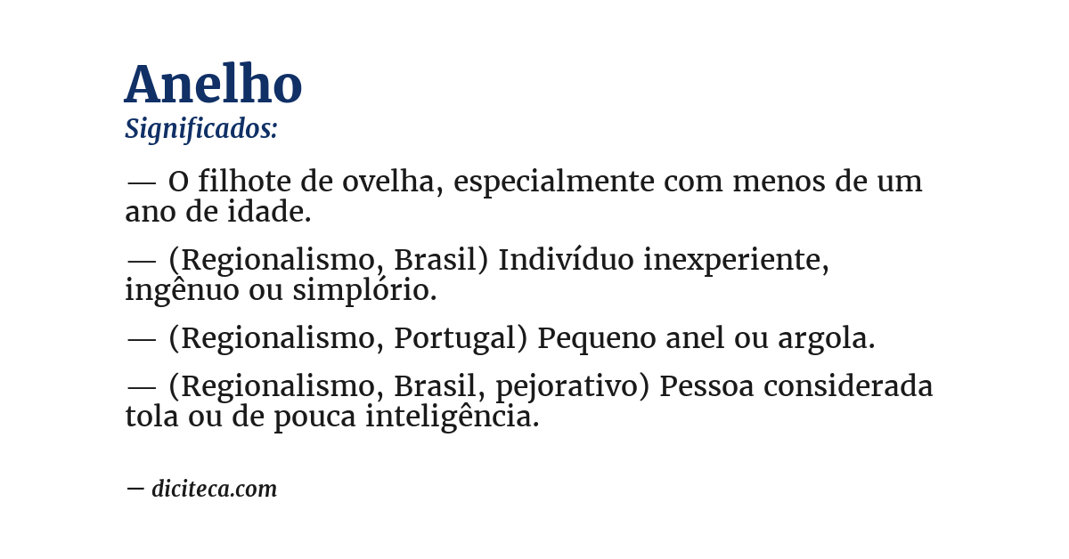 Significado de anelho
