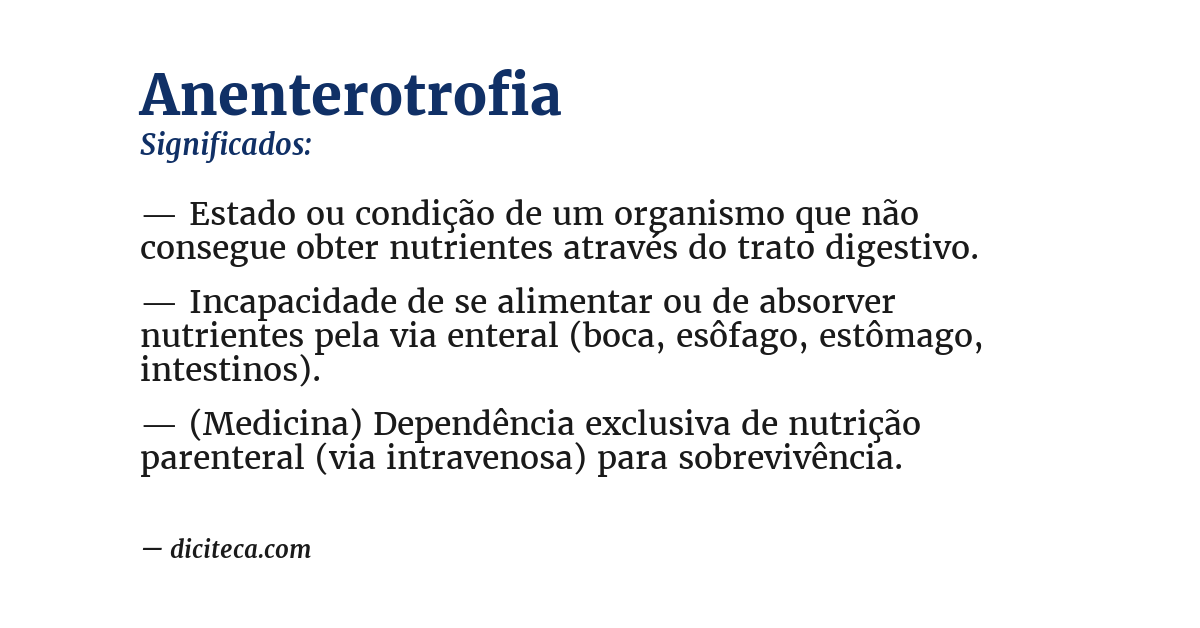 Significado de anenterotrofia