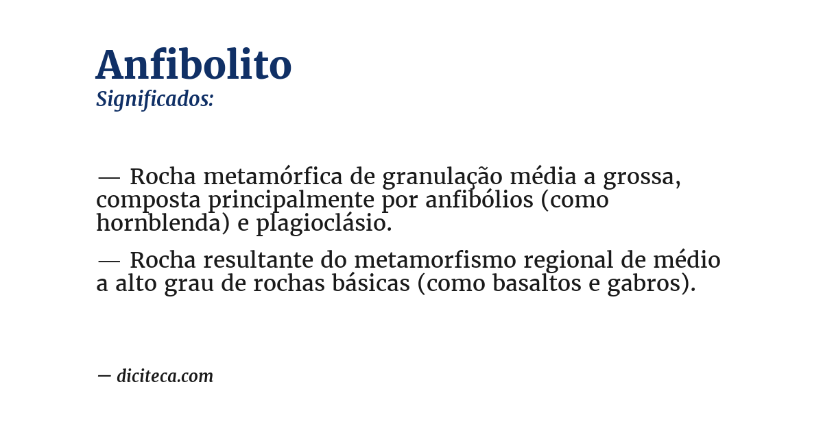 Significado de anfibolito