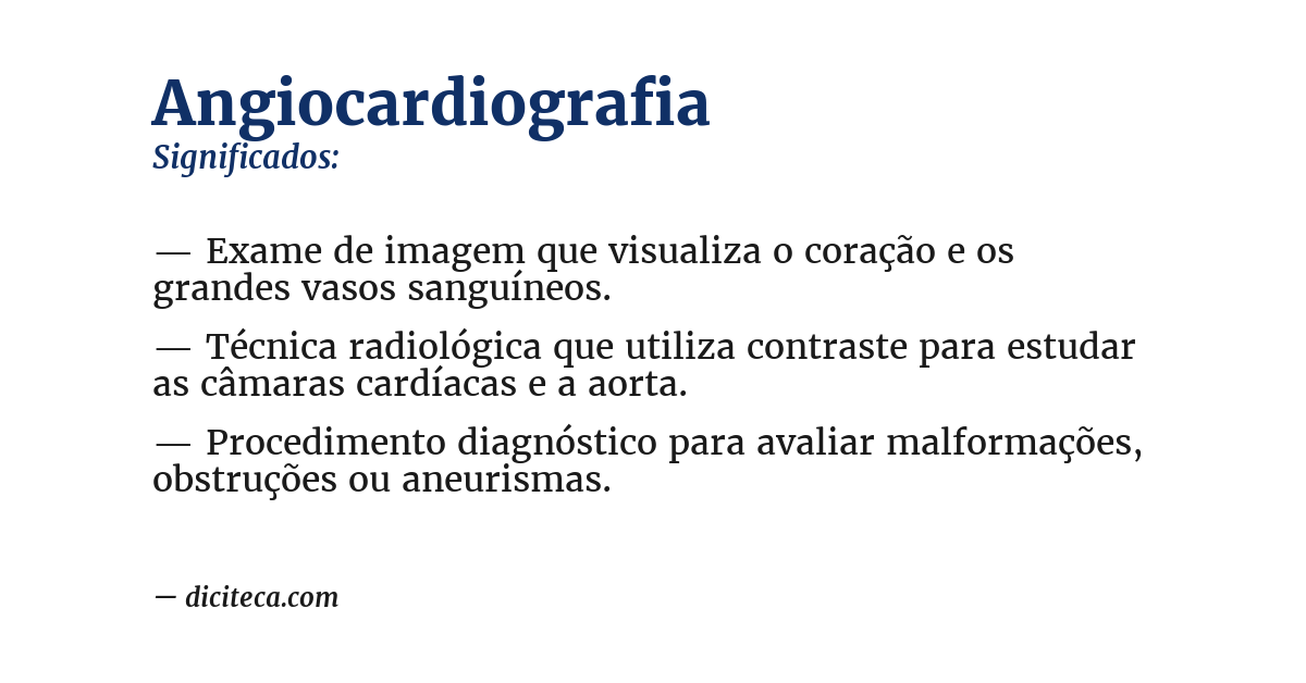 Significado de angiocardiografia
