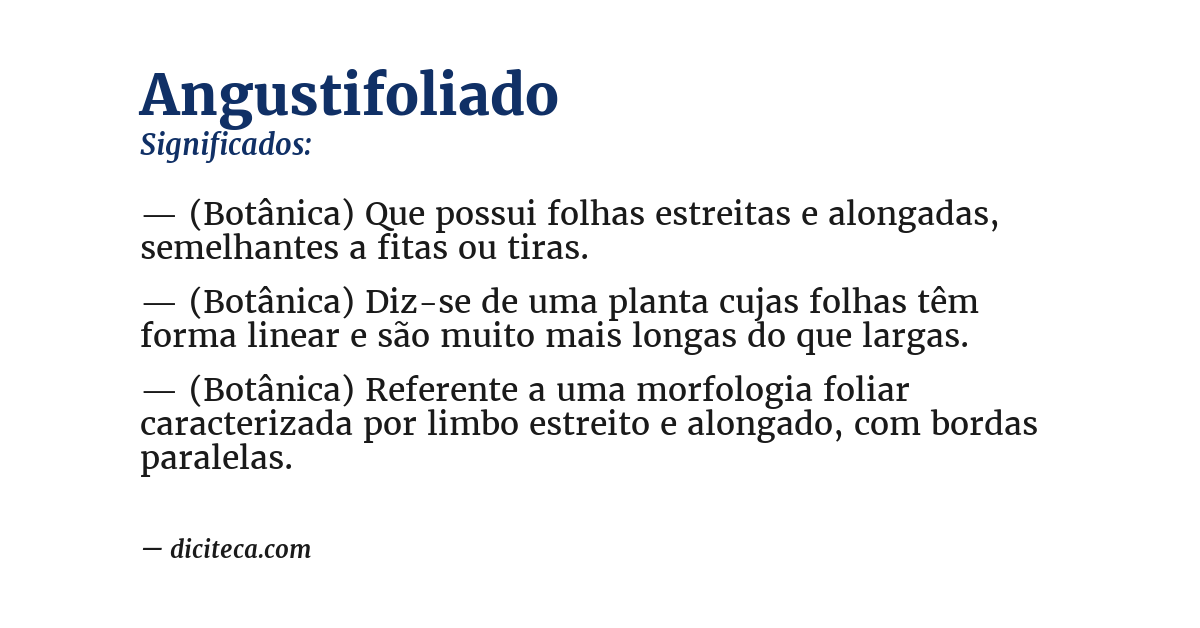 Significado de angustifoliado