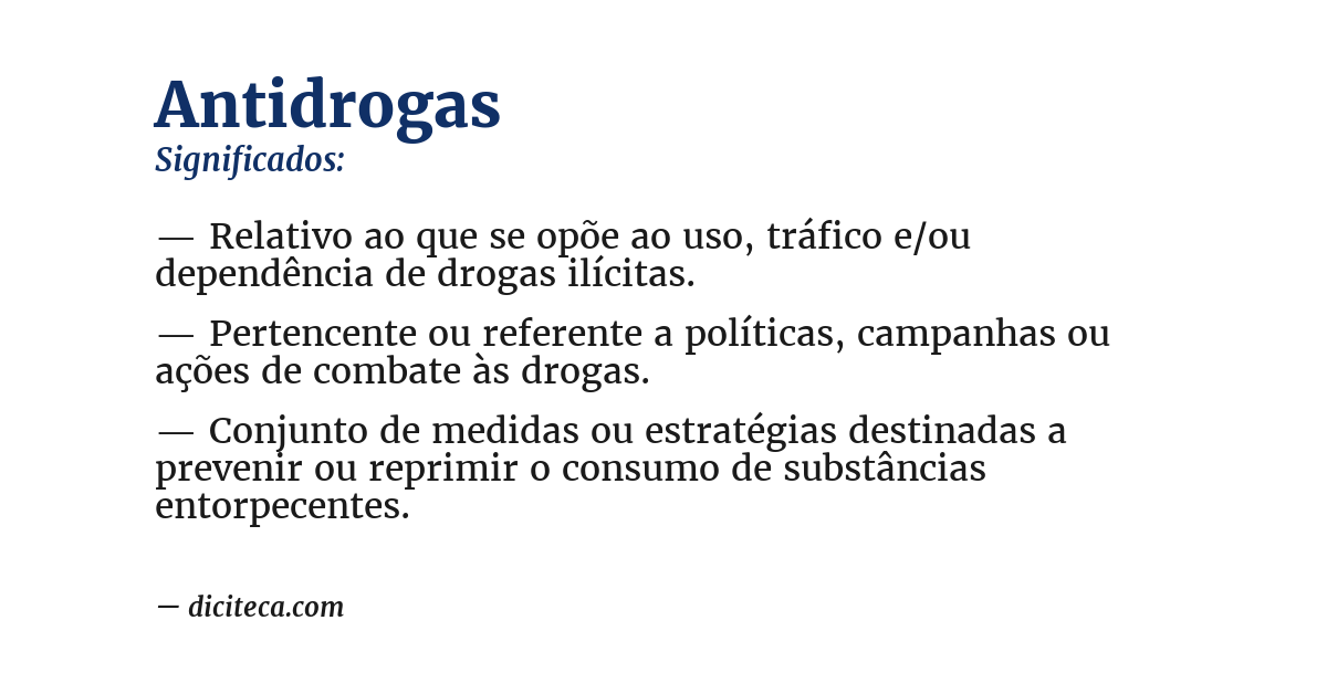 Significado de antidrogas